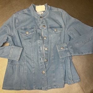 Coldwater Creek NWT denim peplum button front jacket size 1X Cotton